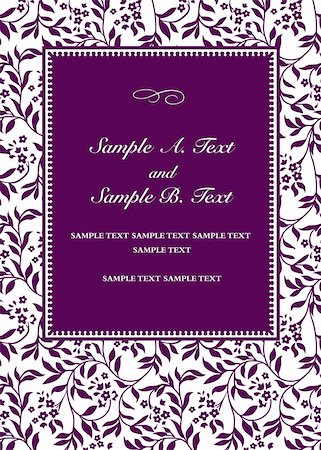 simsearch:400-04711057,k - Vector frame with sample text. Perfect for 5x7 invitation or announcement. All pieces are separate. Easy to change colors. Stock Photo - Budget Royalty-Free & Subscription, Code: 400-04710660