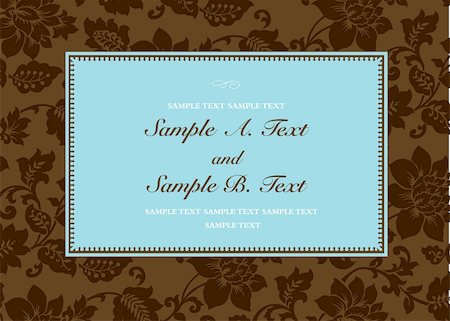 simsearch:400-04711057,k - Vector floral frame with sample text. Perfect as invitation or announcement. Pattern is included as seamless swatch. All pieces are separate. Easy to change colors. Stock Photo - Budget Royalty-Free & Subscription, Code: 400-04710797