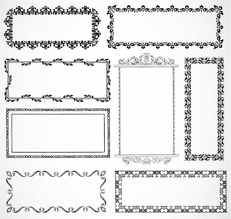 simsearch:400-04710729,k - Set of highly detailed vector frames. Easy to edit. Foto de stock - Super Valor sin royalties y Suscripción, Código: 400-04710834