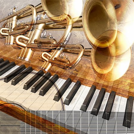 abstract jazz rock background musical instruments Stock Photo - Budget Royalty-Free & Subscription, Code: 400-04710889