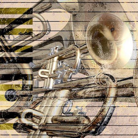 abstract jazz rock background musical instruments Stock Photo - Budget Royalty-Free & Subscription, Code: 400-04710890