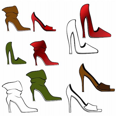 simsearch:400-08014032,k - An image of a high heel shoe set. Foto de stock - Super Valor sin royalties y Suscripción, Código: 400-04710932