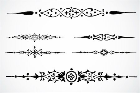 simsearch:400-04710715,k - Detailed ornament set. Easy to scale to any size. Stock Photo - Budget Royalty-Free & Subscription, Code: 400-04710948