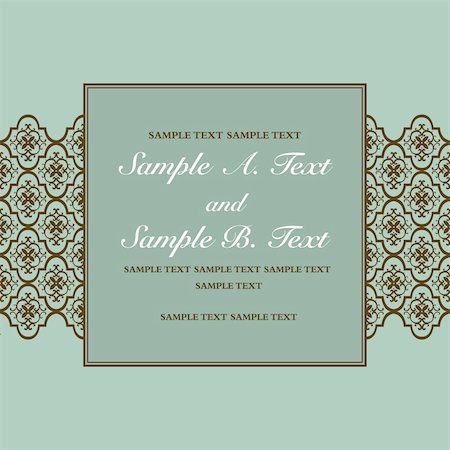 simsearch:400-04711057,k - Vector formal frame with sample text. Perfect as invitation or announcement. Pattern is included as seamless swatch. All pieces are separate. Easy to change colors. Stock Photo - Budget Royalty-Free & Subscription, Code: 400-04711007