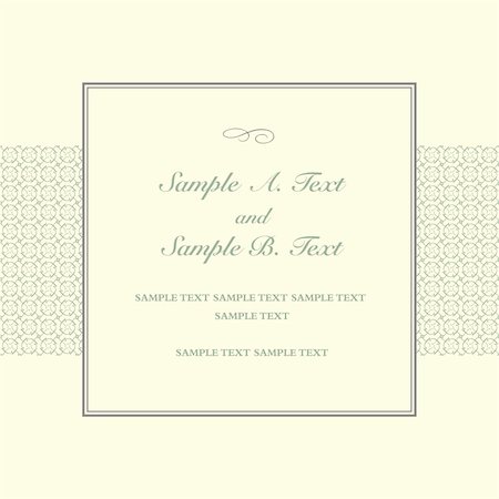 Vector modern ornate frame with sample text. Perfect for square invitation or announcement. All pieces are separate. Easy to change colors. Stock Photo - Budget Royalty-Free & Subscription, Code: 400-04711008