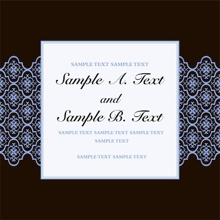 simsearch:400-04711057,k - Vector formal frame with sample text. Perfect as invitation or announcement. Pattern is included as seamless swatch. All pieces are separate. Easy to change colors. Stock Photo - Budget Royalty-Free & Subscription, Code: 400-04711034