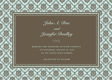 simsearch:400-04711057,k - Vector damask frame with sample text. Perfect as invitation or announcement. All pieces are separate. Easy to change colors. Stock Photo - Budget Royalty-Free & Subscription, Code: 400-04711030