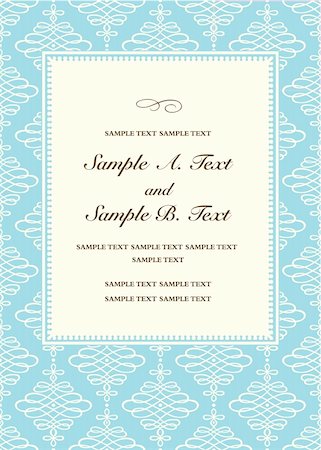 simsearch:400-04711057,k - Vector swirl frame with sample text. Perfect as invitation or announcement. All pieces are separate. Easy to change colors. Stock Photo - Budget Royalty-Free & Subscription, Code: 400-04711049