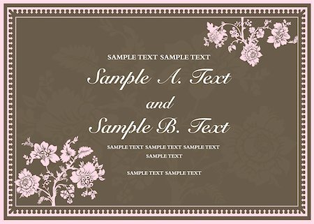 simsearch:400-04711057,k - Vector rose frame with sample text. Perfect as invitation or announcement. All pieces are separate. Easy to change colors. Stock Photo - Budget Royalty-Free & Subscription, Code: 400-04711068