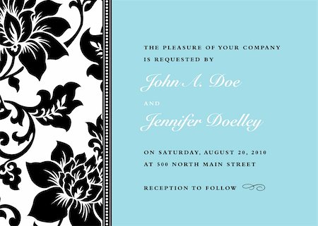 Vector floral frame with sample text. Perfect as invitation or announcement. All pieces are separate. Easy to change colors. Stock Photo - Budget Royalty-Free & Subscription, Code: 400-04711075