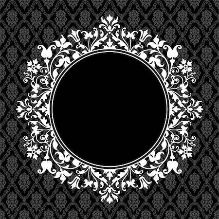 damask vector - Vector floral frame. Easy to scale and edit. Pattern is included as seamless swatch Stock Photo - Budget Royalty-Free & Subscription, Code: 400-04711130