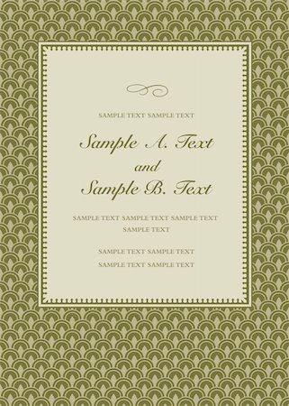 simsearch:400-04711057,k - Vector formal frame with sample text. Perfect as invitation or announcement. Pattern is included as seamless swatch. All pieces are separate. Easy to change colors. Stock Photo - Budget Royalty-Free & Subscription, Code: 400-04711132