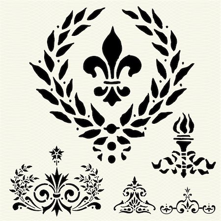 simsearch:400-04710715,k - Set of wreath and crest ornaments. Stock Photo - Budget Royalty-Free & Subscription, Code: 400-04711188