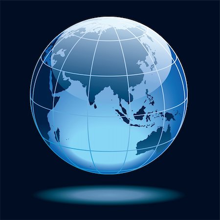 simsearch:400-03970128,k - Globe showing earth with continents: Asia with Africa and Australia. Stock Photo - Budget Royalty-Free & Subscription, Code: 400-04711219