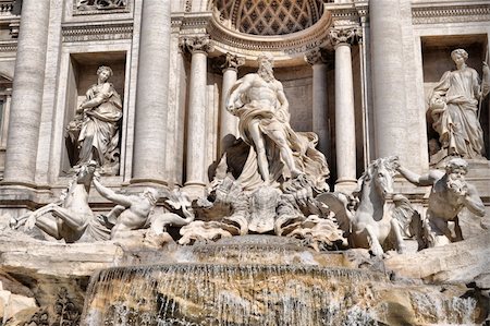 fontana - Baroque Trevi Fountain (Fontana di Trevi) in Rome, Italy - high dynamic range HDR Stock Photo - Budget Royalty-Free & Subscription, Code: 400-04711344