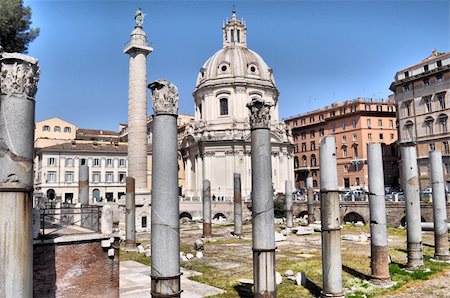 Trajan Market (Mercati Traianei) in Rome, Italy - high dynamic range HDR Fotografie stock - Microstock e Abbonamento, Codice: 400-04711349