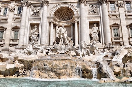 simsearch:400-05709385,k - Baroque Trevi Fountain (Fontana di Trevi) in Rome, Italy - high dynamic range HDR Photographie de stock - Aubaine LD & Abonnement, Code: 400-04711341