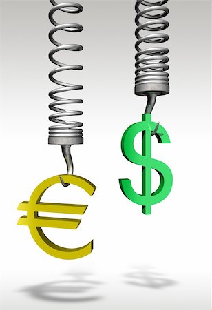 Euro Dollar comparison - 3d concept image Stockbilder - Microstock & Abonnement, Bildnummer: 400-04711451