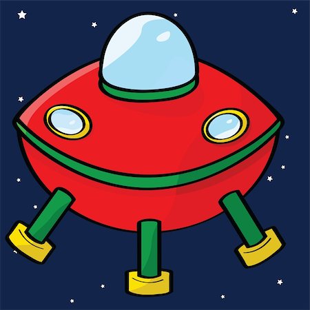stars cartoon galaxy - Cartoon illustration of a red flying saucer in outer space Stock Photo - Budget Royalty-Free & Subscription, Code: 400-04711509