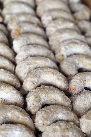 simsearch:400-04699511,k - Vanilla rolls - traditional Czech Christmas and wedding cookies made from hazelnut and vanilla dough. Shallow dof Stock Photo - Budget Royalty-Free & Subscription, Code: 400-04711542