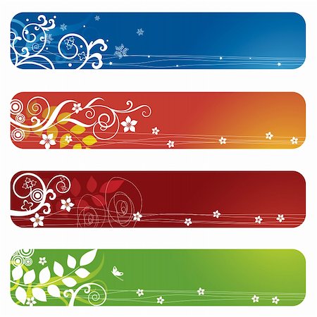 simsearch:400-04852340,k - Four floral banners or bookmarks. This image is a vector illustration Photographie de stock - Aubaine LD & Abonnement, Code: 400-04711621