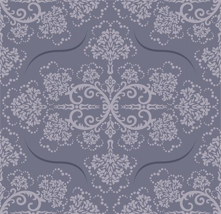 simsearch:400-05922161,k - Seamless luxury grey floral wallpaper. This image is a vector illustration Photographie de stock - Aubaine LD & Abonnement, Code: 400-04711869