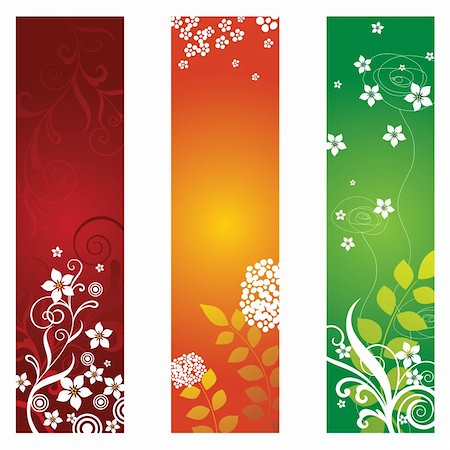 simsearch:400-04852340,k - Three beautiful floral banners vector illustration Photographie de stock - Aubaine LD & Abonnement, Code: 400-04711886