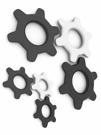 simsearch:400-04202644,k - white and black gears. 3d Stock Photo - Budget Royalty-Free & Subscription, Code: 400-04711993
