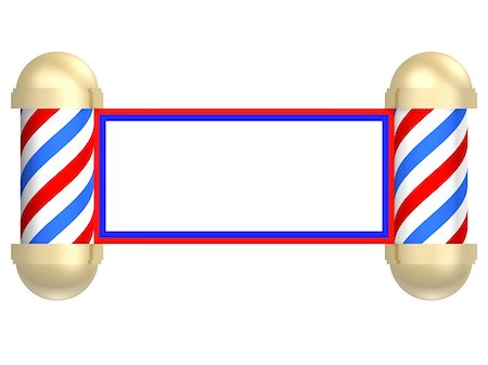 simsearch:400-08955424,k - Illustrated rendering of a barbershop sign turned into a scroll Stock Photo - Budget Royalty-Free & Subscription, Code: 400-04712035