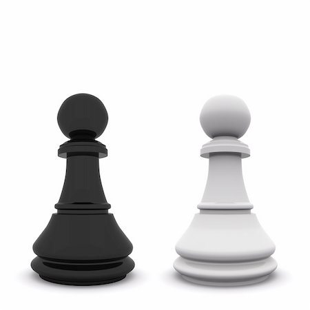 simsearch:400-04955785,k - black and white pawns isolated on white. 3D chess Stock Photo - Budget Royalty-Free & Subscription, Code: 400-04712212