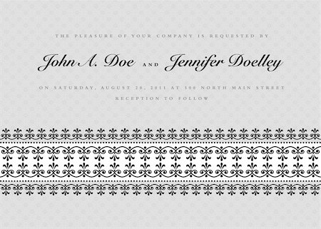 simsearch:400-07759145,k - Vector ornate border with sample text and borders. Perfect as invitation or announcement. Pattern is included as seamless swatch. All pieces are separate. Easy to change colors and edit. Stock Photo - Budget Royalty-Free & Subscription, Code: 400-04712342
