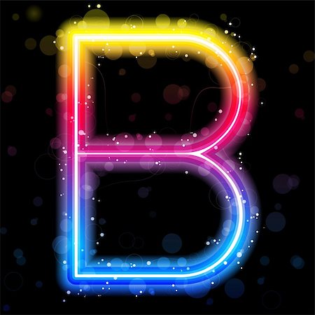 Vector - Alphabet Rainbow Lights  Glitter with Sparkles Photographie de stock - Aubaine LD & Abonnement, Code: 400-04712420