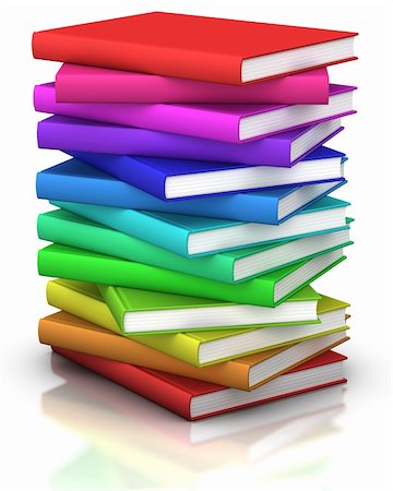 simsearch:400-04658889,k - colorful stack of books  - 3d illustration/rendering Foto de stock - Royalty-Free Super Valor e Assinatura, Número: 400-04712528