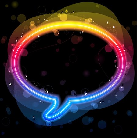 simsearch:614-06168944,k - Vector - Rainbow Neon Lights Speech Bubble Foto de stock - Super Valor sin royalties y Suscripción, Código: 400-04712651