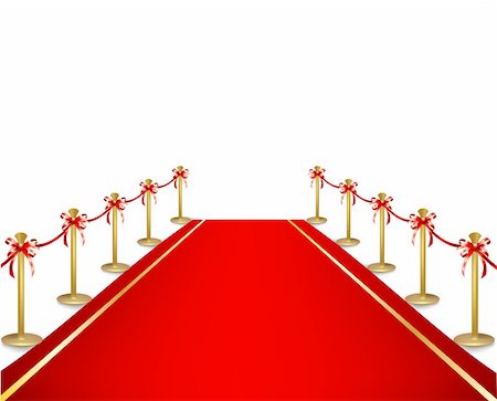 red carpet vector background - A red carpet and velvet rope with golden brass posts illustration. Stock Photo - Budget Royalty-Free & Subscription, Code: 400-04712976