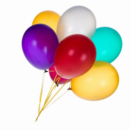 Bunch of colorful balloons against a white background. Photographie de stock - Aubaine LD & Abonnement, Code: 400-04713054