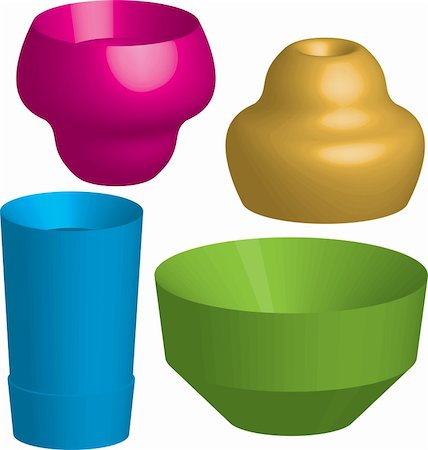 Vector Illustration of Abstract Saucer Household objects. Stock Photo - Budget Royalty-Free & Subscription, Code: 400-04713075