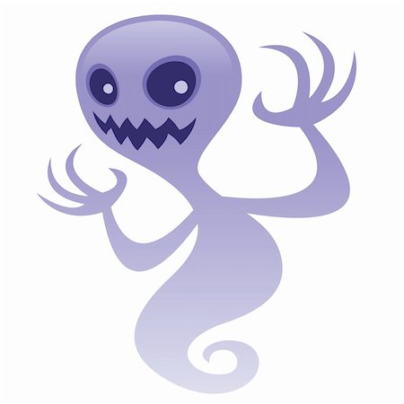 simsearch:400-04203876,k - Vector cartoon illustration of a spooky ghost character with an evil grin. Great for scary Halloween designs. BOO! Stock Photo - Budget Royalty-Free & Subscription, Code: 400-04713154