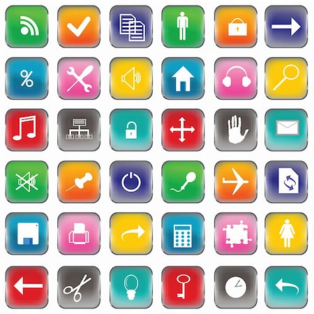 simsearch:400-05151458,k - Set of colored web buttons Stock Photo - Budget Royalty-Free & Subscription, Code: 400-04713248