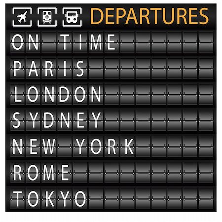 simsearch:400-05212862,k - An image of a departure board. Stock Photo - Budget Royalty-Free & Subscription, Code: 400-04713317