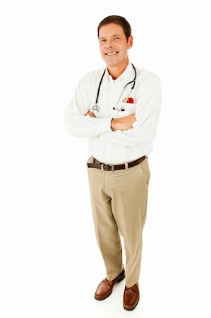 simsearch:400-04217553,k - Friendly, casual doctor without a lab coat.  Full body isolated. Foto de stock - Royalty-Free Super Valor e Assinatura, Número: 400-04713377