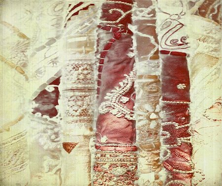 Watercolor embroidered silks on antique paper background Stock Photo - Budget Royalty-Free & Subscription, Code: 400-04713647