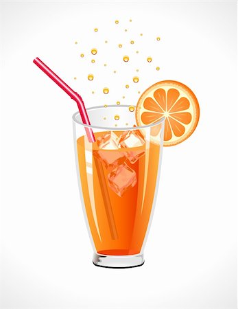 simsearch:400-04644372,k - Orange drink on a white background. Vector illustration. Foto de stock - Super Valor sin royalties y Suscripción, Código: 400-04713716