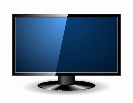 simsearch:400-07613409,k - LED monitor, realistic vector illustration with reflection. Stock Photo - Budget Royalty-Free & Subscription, Code: 400-04713736