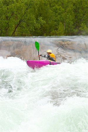 fun waterfall - Kayak trip on the waterfalls in Norway. July 2010 Stock Photo - Budget Royalty-Free & Subscription, Code: 400-04713983