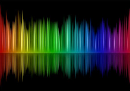 frecuencia - Colorful Sound waveform (editable vector) on black Foto de stock - Super Valor sin royalties y Suscripción, Código: 400-04724173