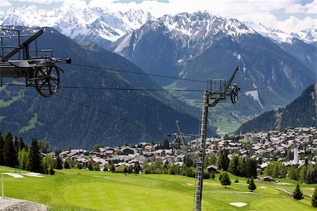spring ski - details of skiing resort, Swiss Alps, Verbier, Switzerland Stock Photo - Budget Royalty-Free & Subscription, Code: 400-04724361