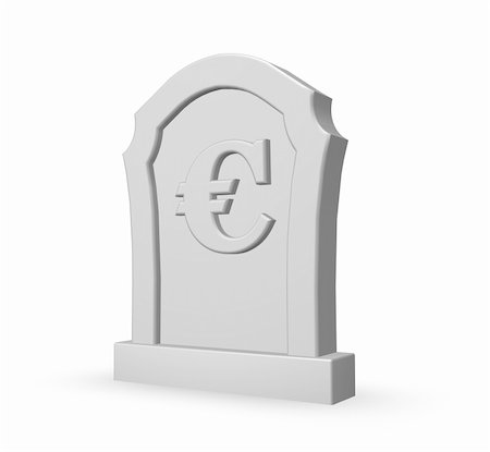 simsearch:400-06366826,k - gravestone with euro symbol on white background - 3d illustration Stock Photo - Budget Royalty-Free & Subscription, Code: 400-04724733