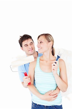 simsearch:400-04878558,k - Loving young couple painting a room in their new house Stock Photo - Budget Royalty-Free & Subscription, Code: 400-04724777