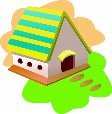 simsearch:400-08506414,k - Beautiful little house. Vector illustration. Foto de stock - Royalty-Free Super Valor e Assinatura, Número: 400-04724865